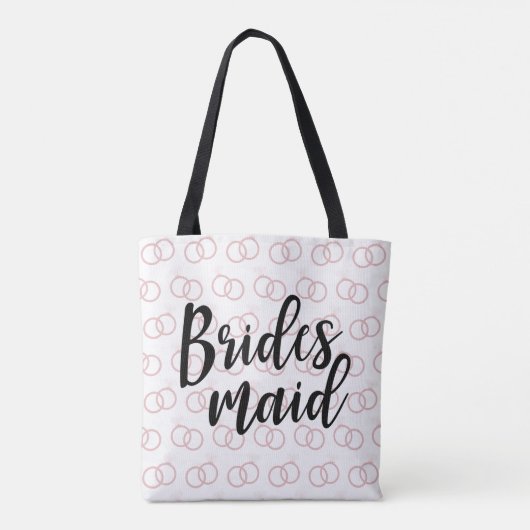 Bridesmaid Wedding Ring Pattern Canvas tas (Achterkant)