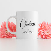 Bridesmaid Wedding Simple Modern Script Name Koffiemok