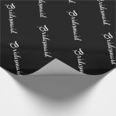 Bridesmaid White op zwart Cadeaupapier (Hoek)