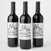 Bridesmaid Wine Fles Label Black Calligrafie Wijn Etiket (Flessen)