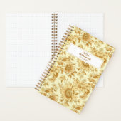 Bridesmaid Yellow Sunflower Floral Pattern Notitieboek (Binnen)