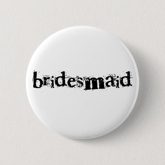 Bridesmaid Zwarte tekst Ronde Button 5,7 Cm (Voorkant)