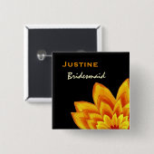 Bridesmaïde Button Warm Oranje Flower Wedding (Voorkant /achterkant)