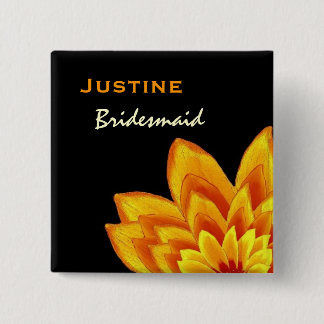 Bridesmaïde Button Warm Oranje Flower Wedding