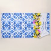 Bridesmaïde cadeaus van de bruidsfeesten citroenbl strandlaken (Voorkant)