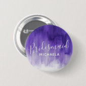 Bridesmaïde paarse abstracte huwelijkspeld ronde button 5,7 cm (Voorkant /achterkant)