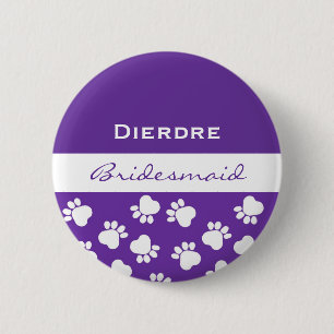 Bridesmaïde Paarse verfdrukken t/m V12 Ronde Button 5,7 Cm