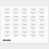 Bridesmaïde Waterverf Floral Heart in Paars Vierkante Sticker (Vel)