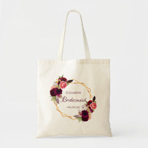 Bridesmaïde waterverkleurde bloemkolen tote bag