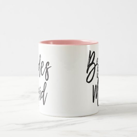 Bridesmaids | Aangepaste bruiloft in Script-stijl Tweekleurige Koffiemok (Center)