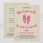 Bridesmaids Beach Weekend met Pink Faux Glitter Kaart (Voorkant / Achterkant)