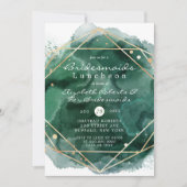 Bridesmaids de peinture verte et or Invitations de (Devant)