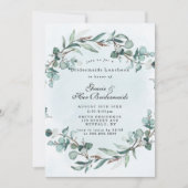 Bridesmaids Dusty Blue Greenery Invitations de déj (Devant)