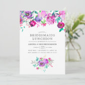 Bridesmaids floraux pourpre et menthe invitation d (Debout devant)
