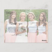 Bridesmaids Grateful Foto Dank u Briefkaart (Achterkant)