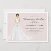 Bridesmaids Luncheon Bruidsjurk Uitnodiging (Voorkant)