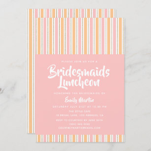 Bridesmaids Luncheon Modern Pink Gold Kaart