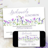 Bridesmaids Luncheon Paars Wildbloem Kaart