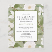 Bridesmaids Luncheon | Witte bloemen groen