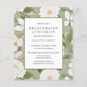 Bridesmaids Luncheon Witte bloemen groen