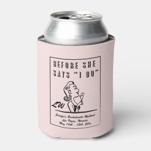 Bridesmaids Monogram - Bachelorette Party Blikjeskoeler (Blikje Voorkant)