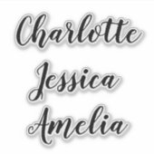 Bridesmaids Names Personalized Vinyl Decal Sticker (Voorkant)