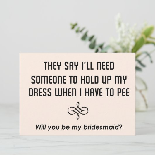 Bridesmaids Uitnodiging Wordt u mijn bruidsmeisje? (Staand voorkant)