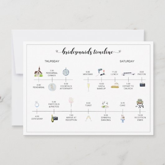 Bridesmaids Weddendag Tijdschema van evenementen P (Voorkant)