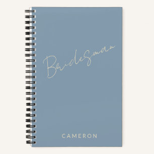 Bridesman Chic Minimalist Personalized Dusty Blue Notitieboek