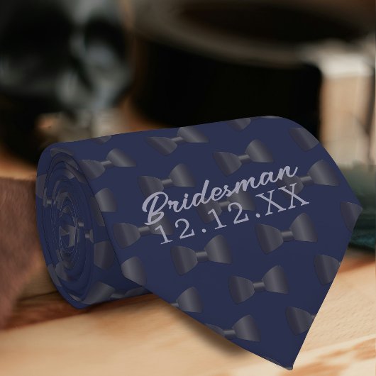 Bridesman Groomsman Cravate Mariage bleu personnal