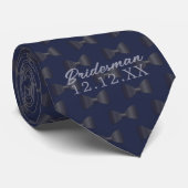 Bridesman Groomsman Cravate Mariage bleu personnal (Roulé)
