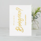 Bridesman Proposition Gold Foil Invitation (Debout devant)