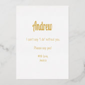 Bridesman Proposition Gold Foil Invitation (Verso)