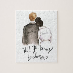 Bridesman? Puzzle Dk Br Bun Bride Blonde Man Legpuzzel