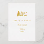 Bridesman Voorstel Gold Foil uitnodiging (Achterkant)