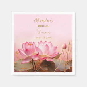 Brideverjaardagsfeestje Roze Lotus Personaliseren  Servet