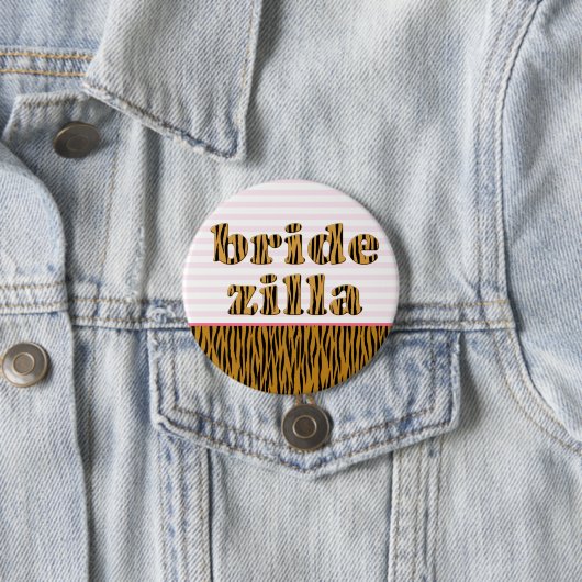 Bridezilla | Fun Quote Tigerprint Ronde Button 7,6 Cm (In situ)