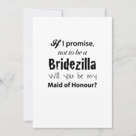 Bridezilla - Maid of Honor Invitation Kaart