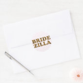 Bridezilla | Roze strips en trekkers Ronde Sticker (Envelop)
