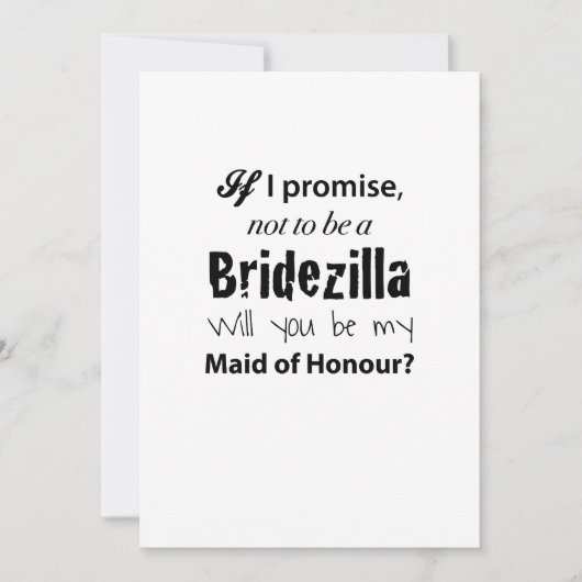 Bridezilla - Uitnodiging Eretiteldame (Voorkant)