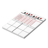 Bridge Card Game Score Pad Notitieblok (Gedraaid)