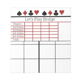 Bridge Card Game Score Pad Notitieblok