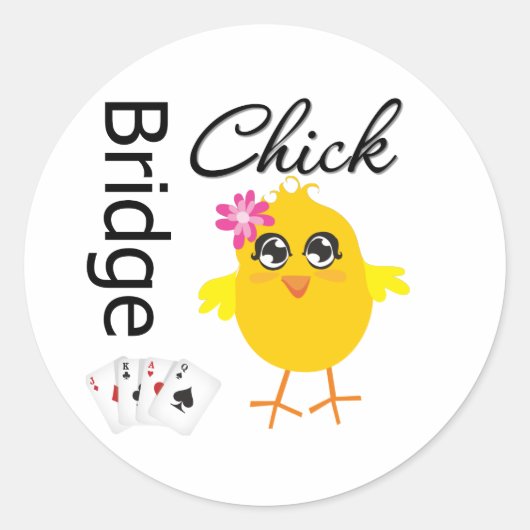 Bridge Chick Ronde Sticker (Voorkant)