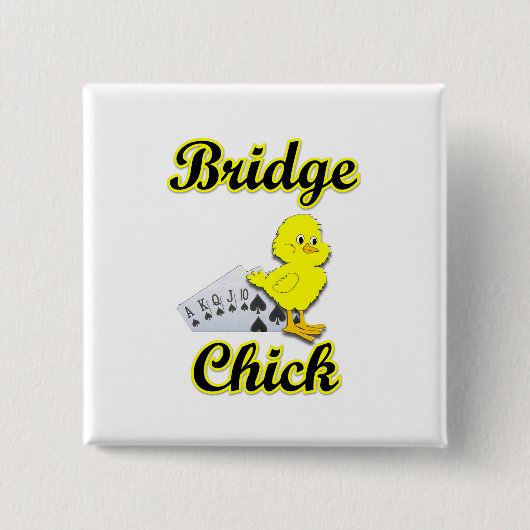 Bridge Chick Vierkante Button 5,1 Cm (Voorkant)