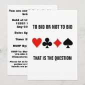 Bridge Game Event nodigt Sjabloon vier kaartuitgan Kaart (Voorkant / Achterkant)