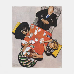 Bridge Game van Norman Rockwell Fleece Deken