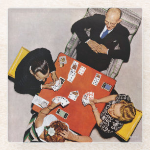 Bridge Game van Norman Rockwell Glazen Onderzetter