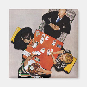 Bridge Game van Norman Rockwell Magneet