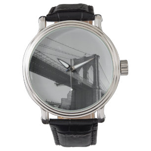 Bridge New York Black White USA Architect Horloge