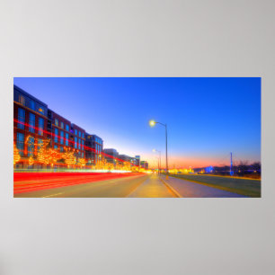 Bridge Park tijdens Kerstmis, Dublin, Ohio Poster